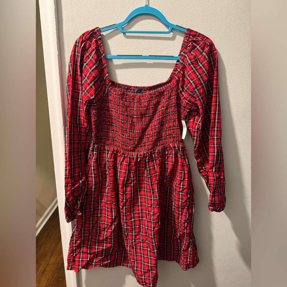 Old Navy Plaid Red Holiday Dress size M